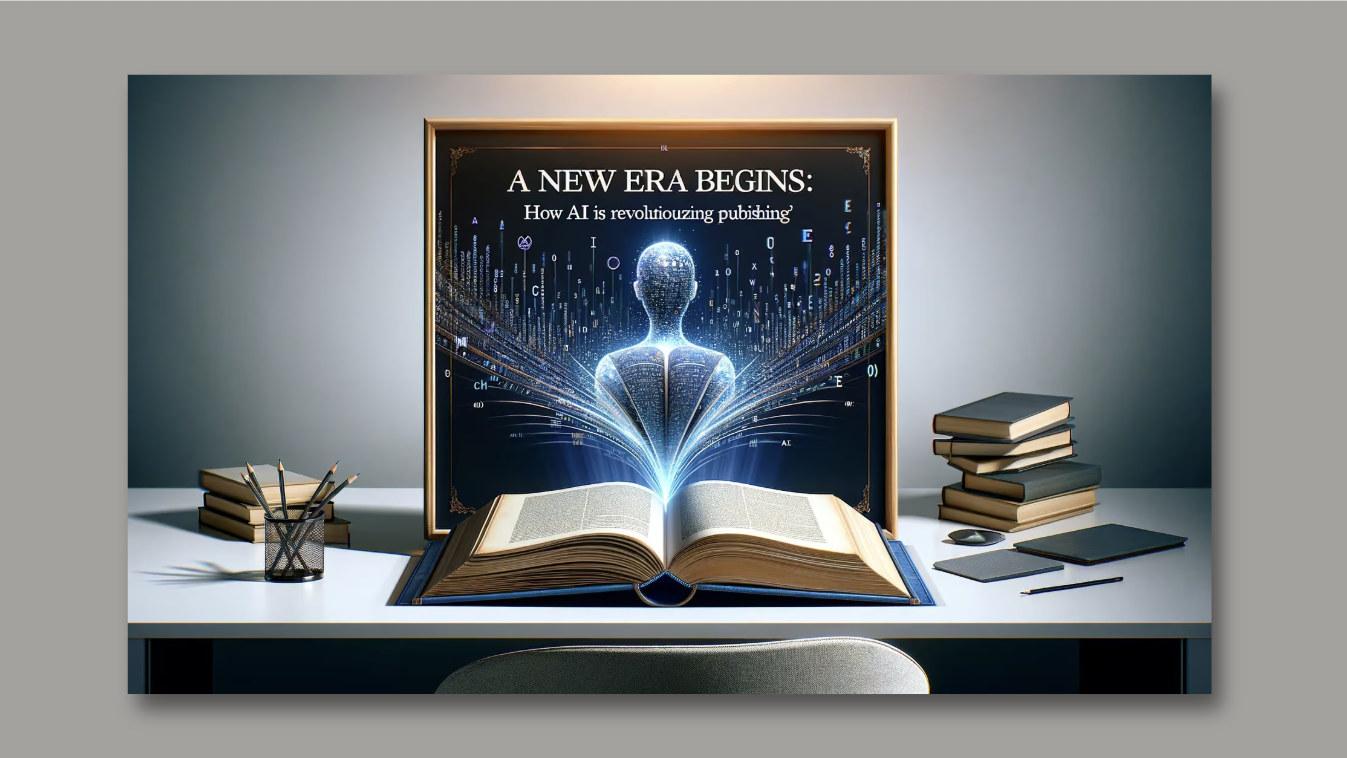 Illustration to digital transformation of publishing industry toward using AI powered technology
