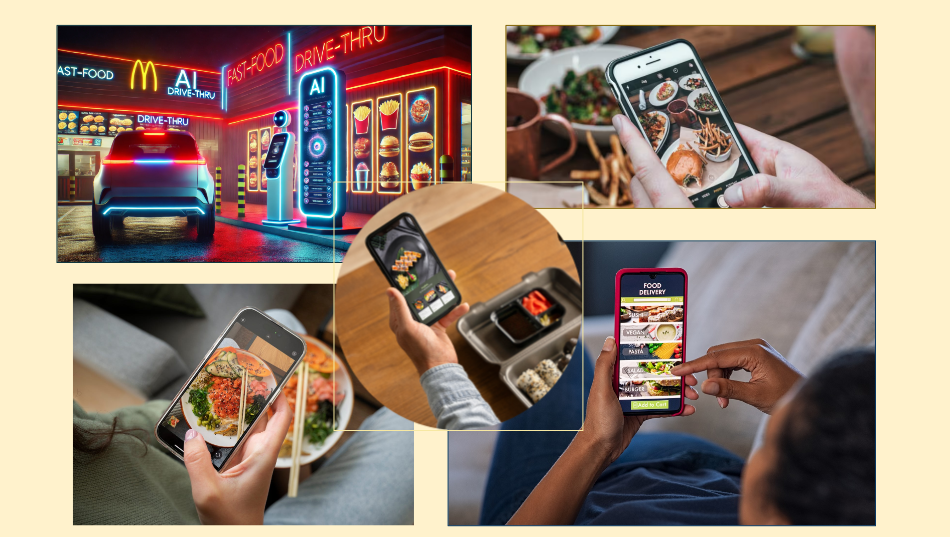 Customers using AI Chat Assistants to order food via restaurant websites